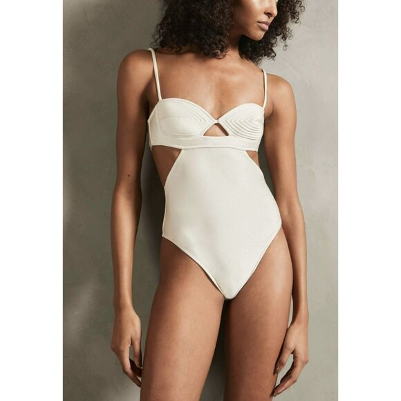 Adriana Degreas $420 Matelasse Cut Out Swimsuit Bathing Suit One Piece NWT - Picture 1 of 9
